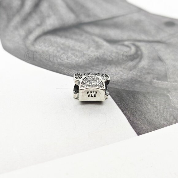 Pandora Dog Paw Print Charm with Clear - Picture 2 of 4